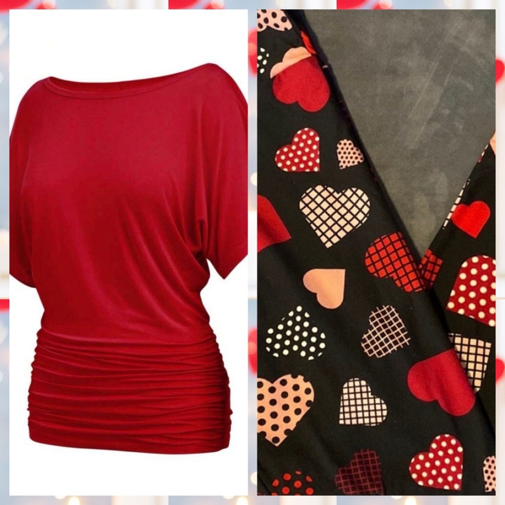 Heart leggings with coordinating top